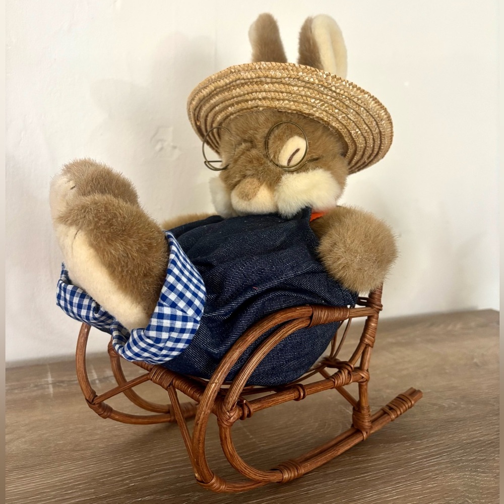RARE!! VINTAGE GRANDPA NON NON BUNNY RABBIT 13" SOFTEES GEMINI TOYS